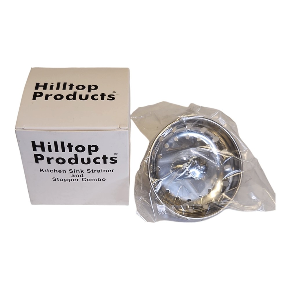 Hilltop Sink Strainer Stopper Combo Stainless Steel & plated Chrome Rectangular